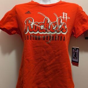Adidas Houston Rockets Girls Medium 10-12 Beaded Short Sleeve Shirt NWT